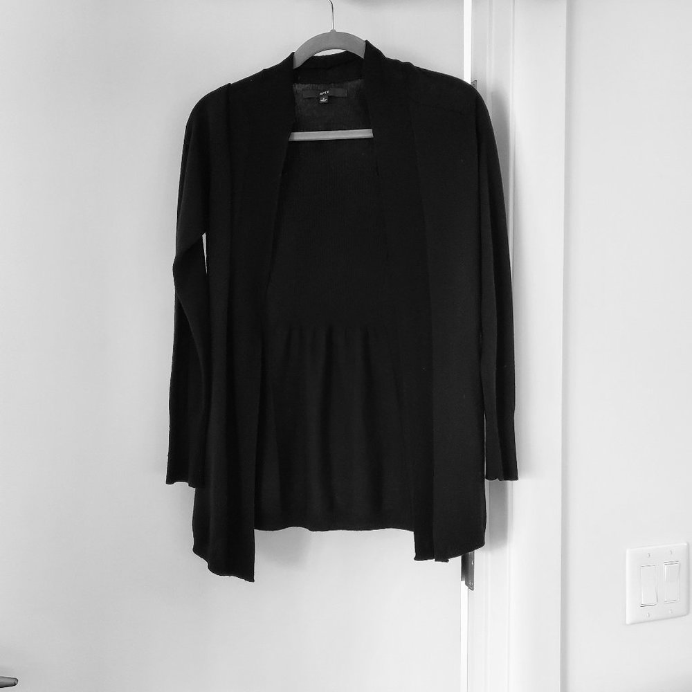 APT. 9 Black Sweater Cardigan Flyaway